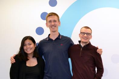 Photo of interns - Danielle, Grigorii, Aidan